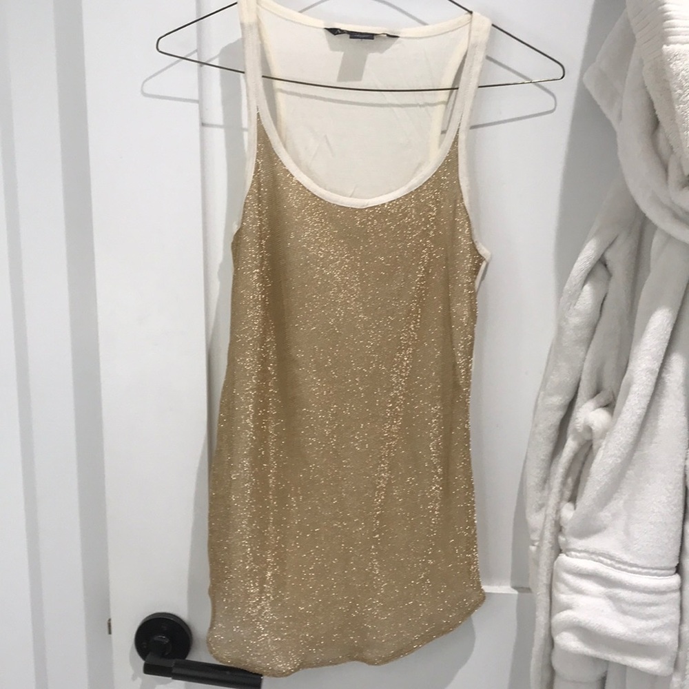 Armani Exchange Cream and Gold tank top